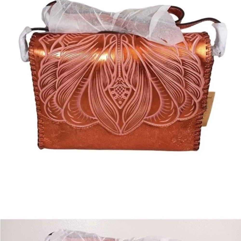 Patricia Nash handbag leather new Rose Gold shoulders bag
